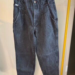 Chic Charcoal Boyfriend Jeans 80s Vintage